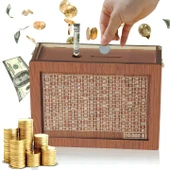 10.000 TL Hedefli Ahşap Kumbara – Parabox Tasarım, Para Biriktirme Kutusu, Motivasyon Kutusu, Hedef Kumbara thumbnail 2