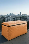 sizenelazım Fermuarlı Turuncu Su Geçirmez Bahçe Mobilyası Ve Balkon Eşya Koruma Brandası 100cm x 100cm thumbnail 1