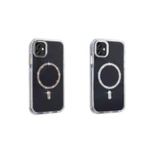 Apple iPhone 11 Kılıf Taşlı Tasarım M-safe Şarj Özellikli  Koment Silikon Kapak thumbnail 7