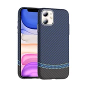 Apple iPhone 11 Kılıf M-safe Şarj Özellikli Karbon Fiber Görünümlü  Gros Kapak thumbnail 1