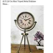 Mini Tripot Metal Eskitme Masa Saati - 1