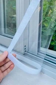 sizenelazım Cırt Bantlı 0,80mm Şeffaf Branda Pencere Kapı Isı Yalıtımı Ve Rüzgar Önleyici Ebat 100cmx220cm thumbnail 2