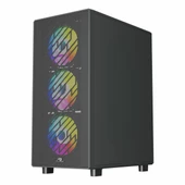PowerBoost PB-A700B 750W 80+ Bronz USB 3.2 LED ATX Mid Tower Siyah Kasa thumbnail 3