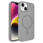 Apple iPhone 13 Kılıf Mat Arka Yüzey Wireless Şarj Özellikli  Flet M-safe Kapak thumbnail 1