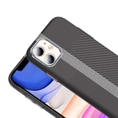 Apple iPhone 11 Kılıf M-safe Şarj Özellikli Karbon Fiber Görünümlü  Gros Kapak thumbnail 6