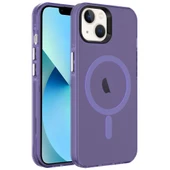 Apple iPhone 13 Kılıf  M-safe Şarj Özellikli Buzlu Transparan C-Pro Sert Kapak thumbnail 1