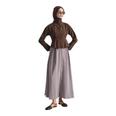 Kadın Düğme Detaylı Kloş Etek 25YT113 - 6