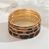 Leopar Desenli 4’lü Altın Kaplama Bijuteri Bileklik Seti – Şık ve Dikkat Çekici Tasarım thumbnail 2