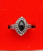 925 Ayar Kadın Gümüş Oltu Taşı Yüzük sy00040 thumbnail 1