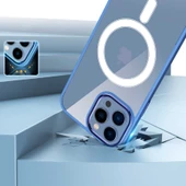 Apple iPhone 14 Kılıf Wireless Şarj Özellikli  Krom M-safe Silikon Kapak thumbnail 5