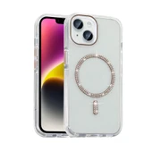 Apple iPhone 13 Kılıf Taşlı Tasarım M-safe Şarj Özellikli  Koment Silikon Kapak thumbnail 1