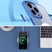 Apple iPhone 14 Plus Kılıf Wireless Şarj Özellikli  Krom M-safe Silikon Kapak thumbnail 7