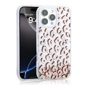 Apple iPhone 14 Pro Max Kılıf Sıvılı Simli Baskılı Şeffaf Arka Yüzey  Mossa Silikon Kapak thumbnail 1