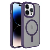 Apple iPhone 14 Pro Kılıf Mat Arka Yüzey Wireless Şarj Özellikli  Flet M-safe Kapak thumbnail 2