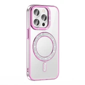 Apple iPhone 14 Pro Max Kılıf Pırlanta Taş Tasarımlı M-safe Şarj Özellikli  Karetta Silikon Kapak thumbnail 1