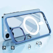 Apple iPhone 14 Kılıf Wireless Şarj Özellikli  Krom M-safe Silikon Kapak thumbnail 6