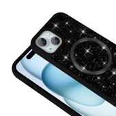 Apple iPhone 13 Kılıf Pırlanta Tasarımlı M-safe Şarj Özellikli  Mozaik Silikon Kapak thumbnail 4