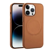 Apple iPhone 14 Pro Max Kılıf PU Deri M-safe Wireless Şarj Özellikli  Derix Kapak thumbnail 1