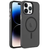 Apple iPhone 14 Pro Kılıf  M-safe Şarj Özellikli Buzlu Transparan C-Pro Sert Kapak thumbnail 2