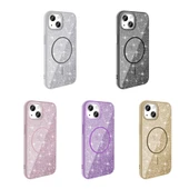 Apple iPhone 13 Kılıf M-safe Şarj Özellikli Parlayan Simli  Okso Kapak thumbnail 3