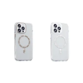 Apple iPhone 14 Pro Max Kılıf Taşlı Tasarım M-safe Şarj Özellikli  Koment Silikon Kapak thumbnail 5