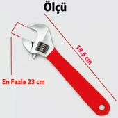 Kurbacık İngiliz Anahtarı 8 İnç 19.5 cm Profesyonel Ayarlı Anahtar Çelik Gövde Ergonomik Sap Vidalı thumbnail 2