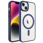 Apple iPhone 14 Kılıf Wireless Şarj Özellikli  Krom M-safe Silikon Kapak thumbnail 2