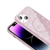 Apple iPhone 13 Kılıf M-safe Şarj Özellikli Parlayan Simli  Okso Kapak thumbnail 7