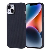 Apple iPhone 13 Kılıf M-safe Şarj Özellikli Karbon Fiber Görünümlü  Nekst Kapak thumbnail 1