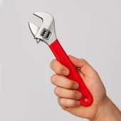 Kurbacık İngiliz Anahtarı 8 İnç 19.5 cm Profesyonel Ayarlı Anahtar Çelik Gövde Ergonomik Sap Vidalı thumbnail 3