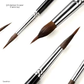 Çift katman fırça seti, 5 farklı boy, sulu boya, akrilik, gouache, yağlı boya, çini-seramik thumbnail 1