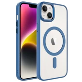 Apple iPhone 14 Kılıf Wireless Şarj Özellikli  Krom M-safe Silikon Kapak thumbnail 1