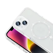 Apple iPhone 13 Kılıf Taşlı Tasarım M-safe Şarj Özellikli  Koment Silikon Kapak thumbnail 3