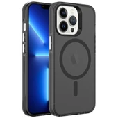 Apple iPhone 13 Pro Max Kılıf  M-safe Şarj Özellikli Buzlu Transparan C-Pro Sert Kapak thumbnail 1