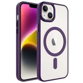 Apple iPhone 14 Plus Kılıf Wireless Şarj Özellikli  Krom M-safe Silikon Kapak thumbnail 1