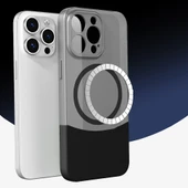 Apple iPhone 14 Pro Max Kılıf M-Safe Şarj Özellikli Mıknatıslı  Duble Kapak thumbnail 4