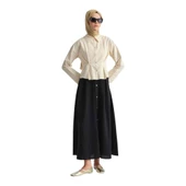 Kadın Düğme Detaylı Kloş Etek 25YT113 - 3