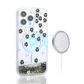 Apple iPhone 14 Pro Max Kılıf Sıvılı Simli Baskılı Şeffaf Arka Yüzey  Mossa Silikon Kapak thumbnail 6