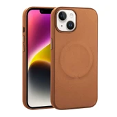 Apple iPhone 14 Plus Kılıf PU Deri M-safe Wireless Şarj Özellikli  Derix Kapak thumbnail 1