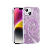 Apple iPhone 14 Plus Kılıf M-safe Şarj Özellikli Fırça Boya Desenli  Palet Kapak thumbnail 6