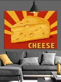 Sarı Peynir Blok Yazısı Dekoratif Kanvas - Mdf Ahşap Tablo - 2