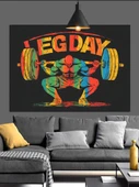 Bacak Günü Ağırlık Kaldırma Dekoratif Kanvas - Mdf Ahşap Tablo - 2