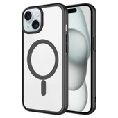 Apple iPhone 15 Kılıf Wireless Şarj Özellikli Sert PC  Mat Riksos M-safe Kapak thumbnail 1