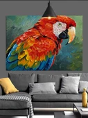 Canlı Renkli Papağan Kuşu Dekoratif Kanvas - Mdf Ahşap Tablo - 2