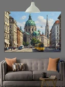 Şehir Manzarası Klasik Cadde Dekoratif Kanvas - Mdf Ahşap Tablo - 3