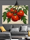 Taze Kırmızı Domatesler Sanatı Dekoratif Kanvas - Mdf Ahşap Tablo - 3