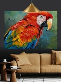 Canlı Renkli Papağan Kuşu Dekoratif Kanvas - Mdf Ahşap Tablo - 1
