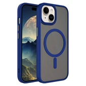 Apple iPhone 15 Kılıf Mat Arka Yüzey Wireless Şarj Özellikli  Flet M-safe Kapak thumbnail 1