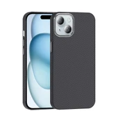 Apple iPhone 15 Kılıf M-safe Şarj Özellikli Karbon Fiber Görünümlü  Gros Kapak thumbnail 1