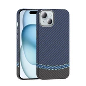 Apple iPhone 15 Kılıf M-safe Şarj Özellikli Karbon Fiber Görünümlü  Gros Kapak thumbnail 1